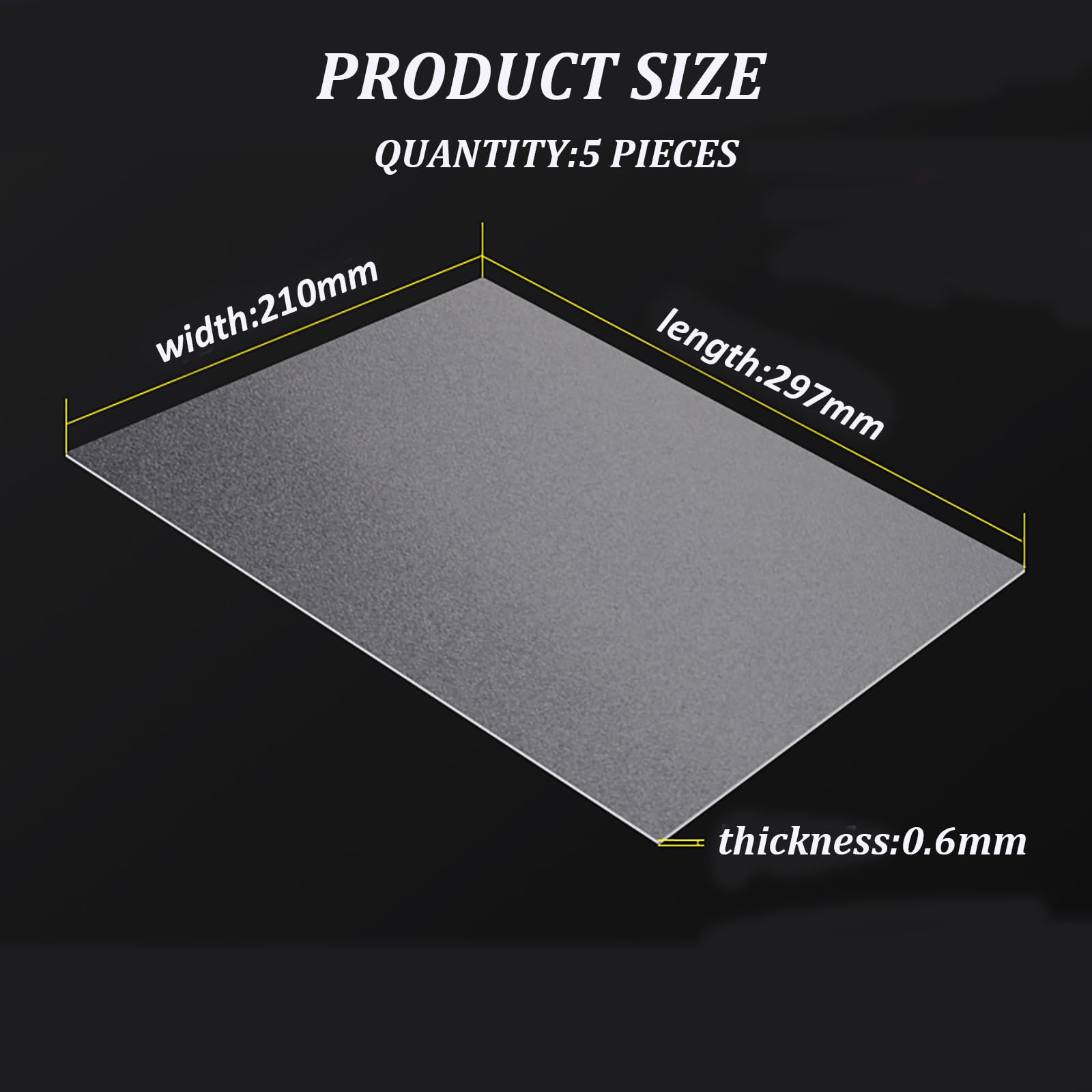 Matowe, przezroczyste arkusze PP o grubości 0,6 mm do samodzielnego wykonywania modeli rzemieślniczych w wielu rozmiarach 5 szt(210mm*297mm)