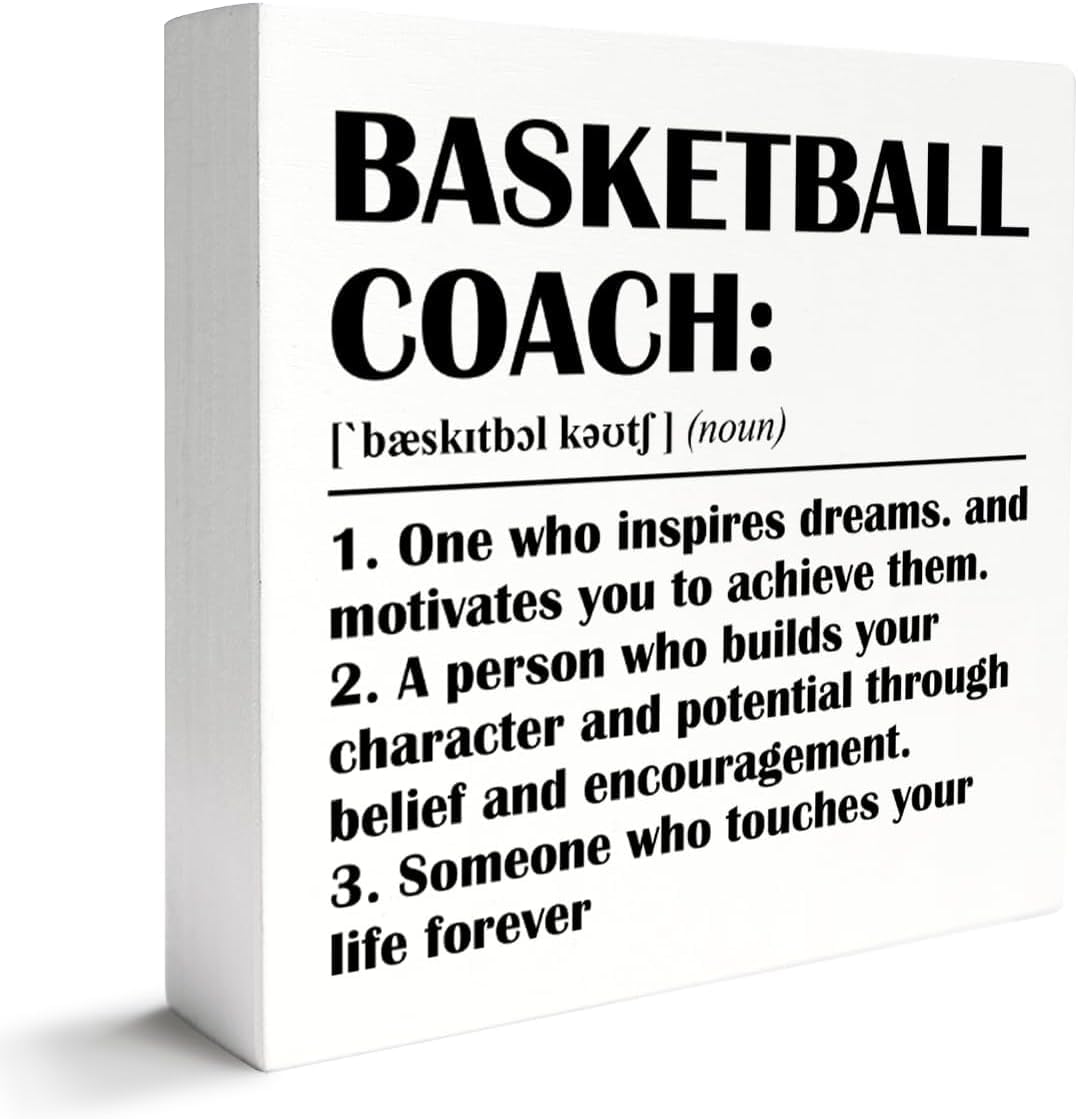 Basketball Coach Box Sign 5x5 Inch Inspirational Desk Decor