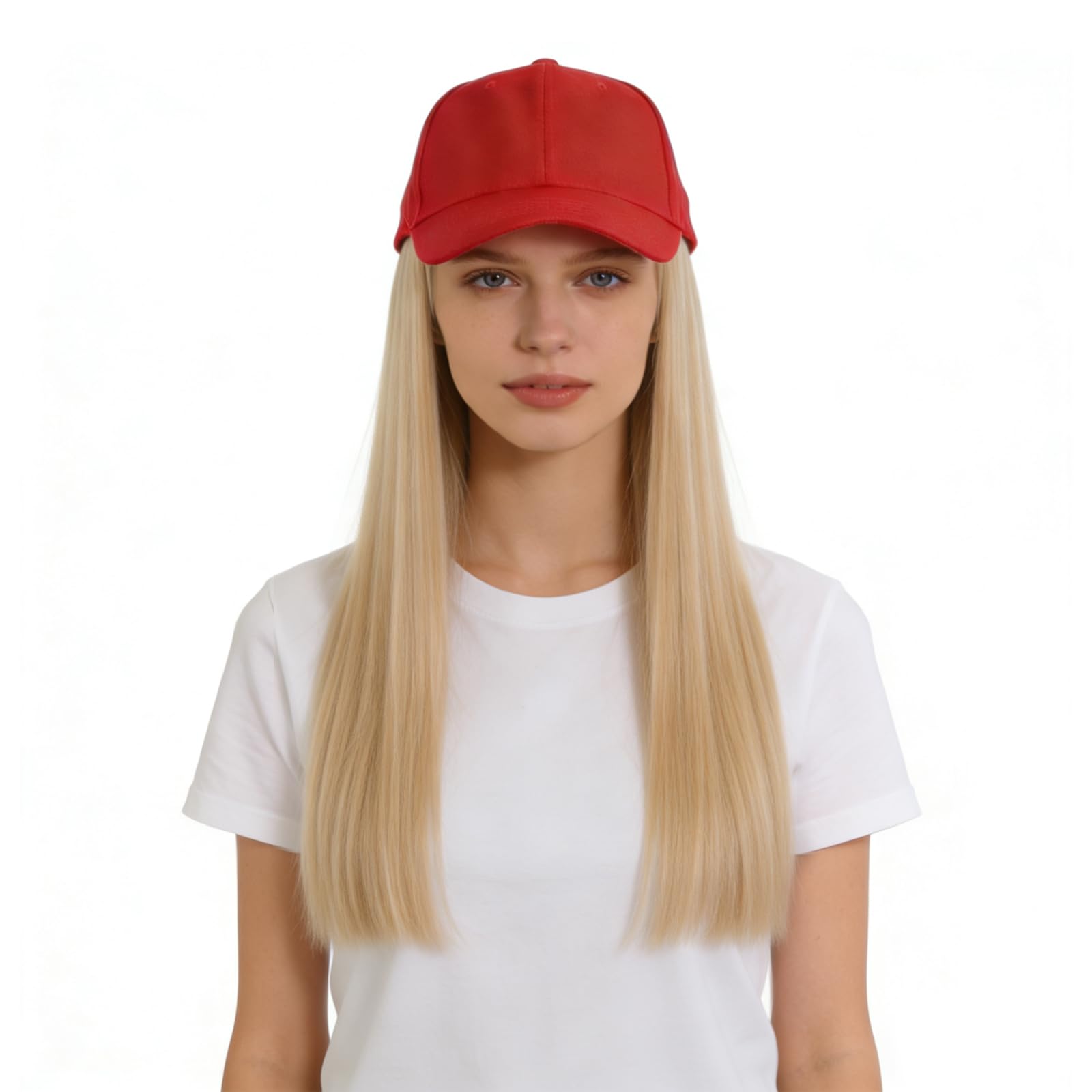 Baseball Caps with Long Straight Hair Extension Wig Attached - Image 2