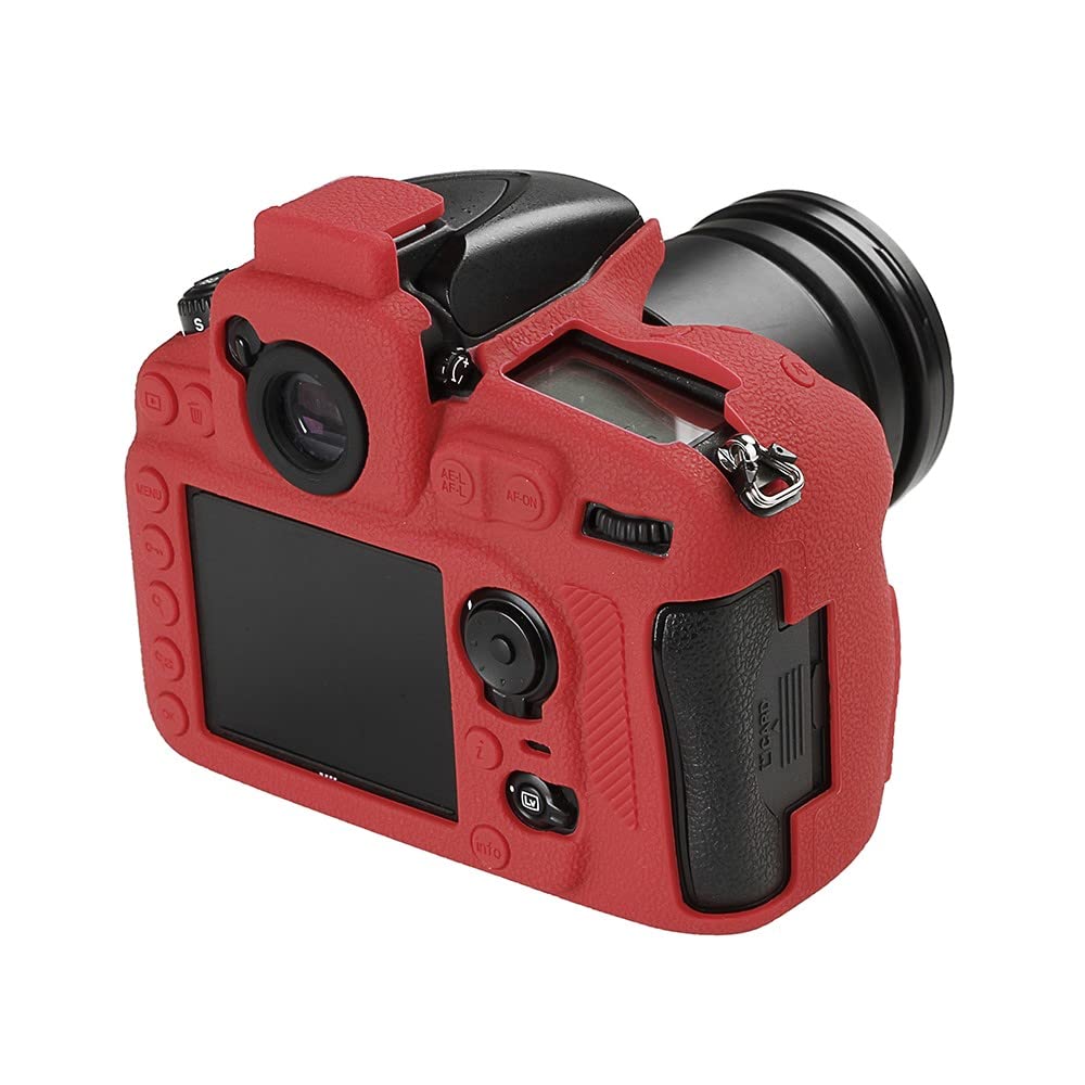 Custodia per fotocamera Borsa in silicone morbido rosso anti-scivolo Texture Armatura Skin Body Cover Protector per Nikon D810 fotocamera digitale