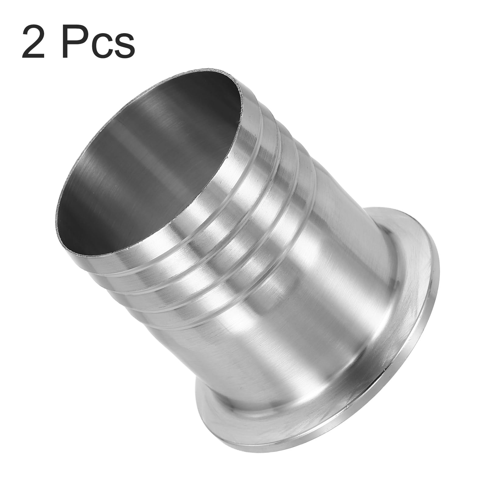 PATIKIL Tri Sanitary Clamps Schlauchanschluss Mit Widerhaken 2 Stück Tri Sanitary Clamps 2" Rohr 64 mm Ferrule Schlauchanschluss 304 Edelstahl Rohr Für Brauerei