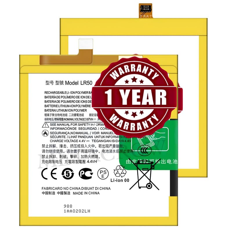 Image of Original LR50 Battery Compatible for Motorola Moto Edge 2020 (XT2063-2, XT2063-3) - (4500mAh) - 1 Year Warranty JK1