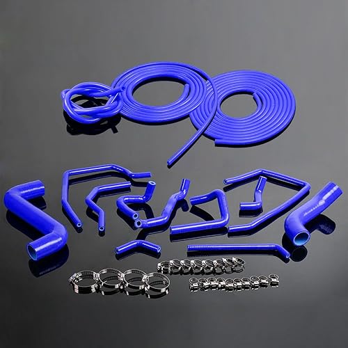Manguera de radiador de silicona+kit de tuberías de vacío compatible para Subaru Impreza WRX GDAGGA STi GDBGGB EJ20 2000-2009 azul