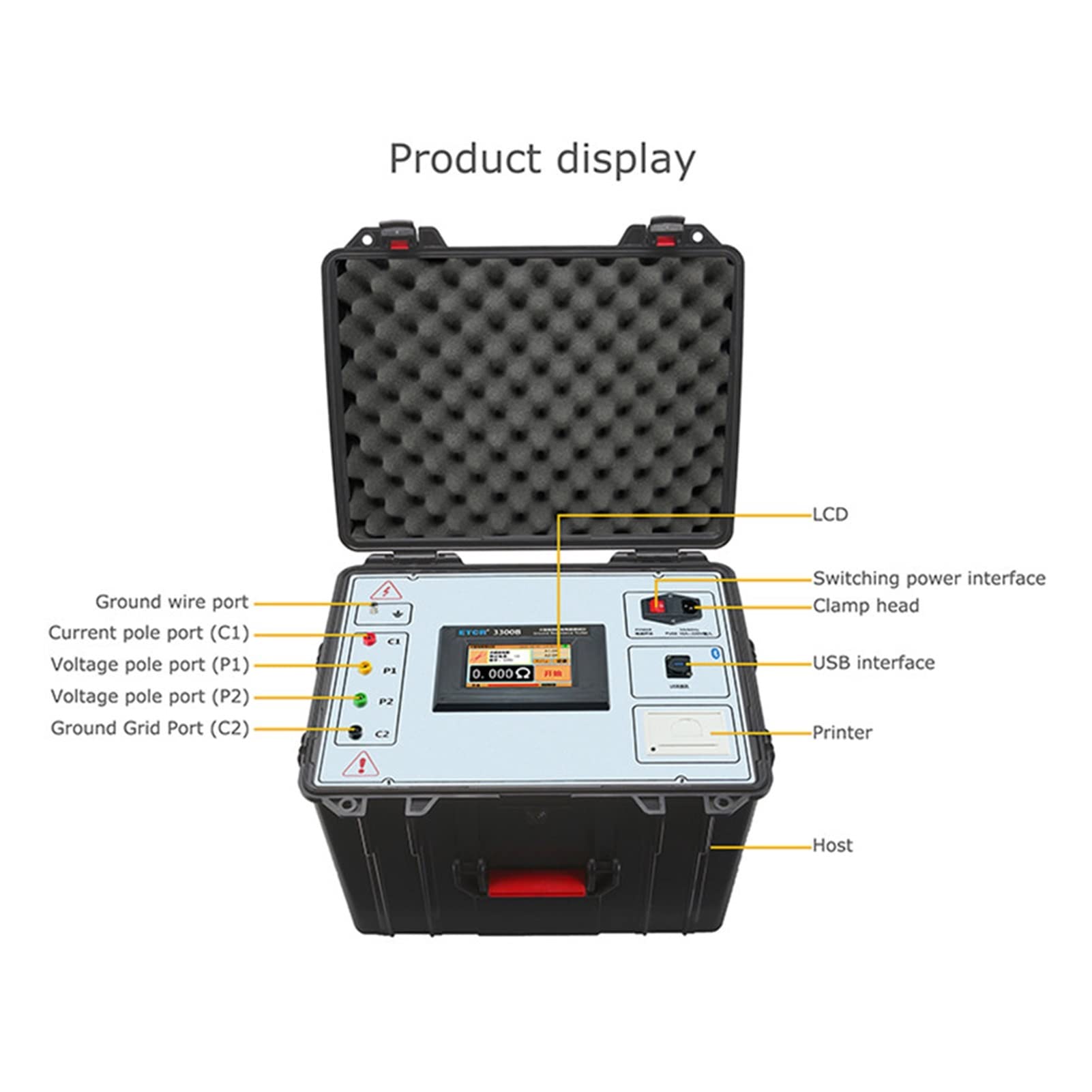 Tester multimetro ETCR3300B Touch Colorful Screen Large-Scale Digital Grounding Grid Earth Ground Resistance Tester Step Voltge Tester Sicuro e affidabile