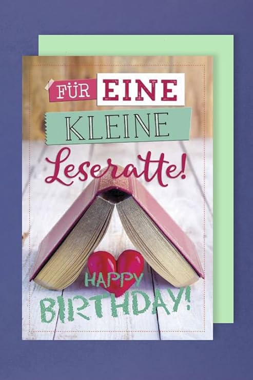 Lesen Geburtstag Karte Grußkarte Humor Leseratte Bücher 16x11cm