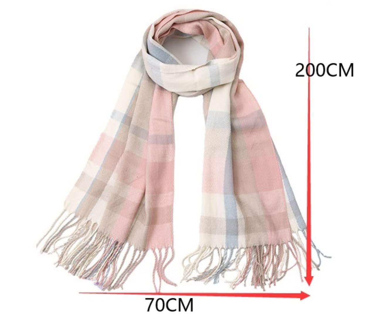 Sciarpa Scialle Sciarpa Scozzese Autunno Inverno Scialle Lungo da Donna Coperta Avvolgente Calda Tippet da Donna(G)