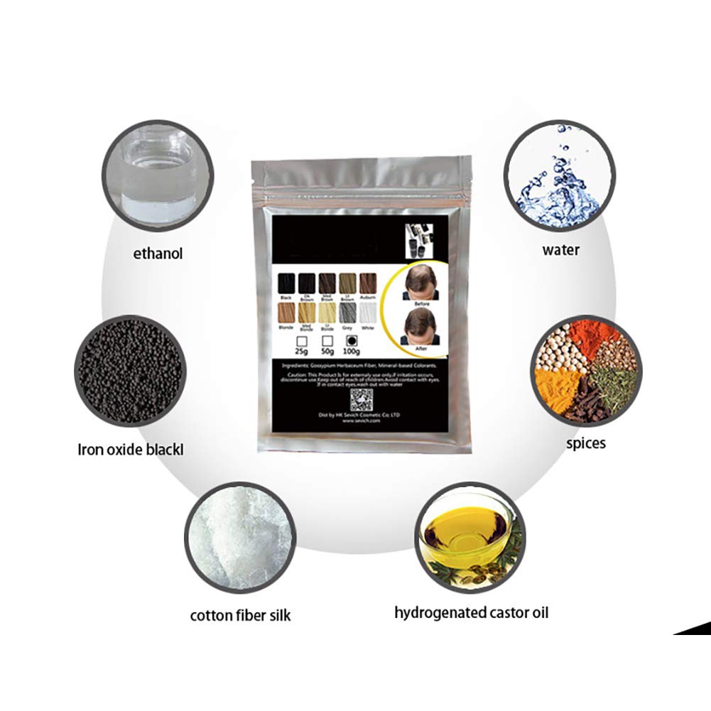 Fibras de Cabello Naturales para Cabello Fino y Escaso, Efecto Inmediato (Marron oscuro)