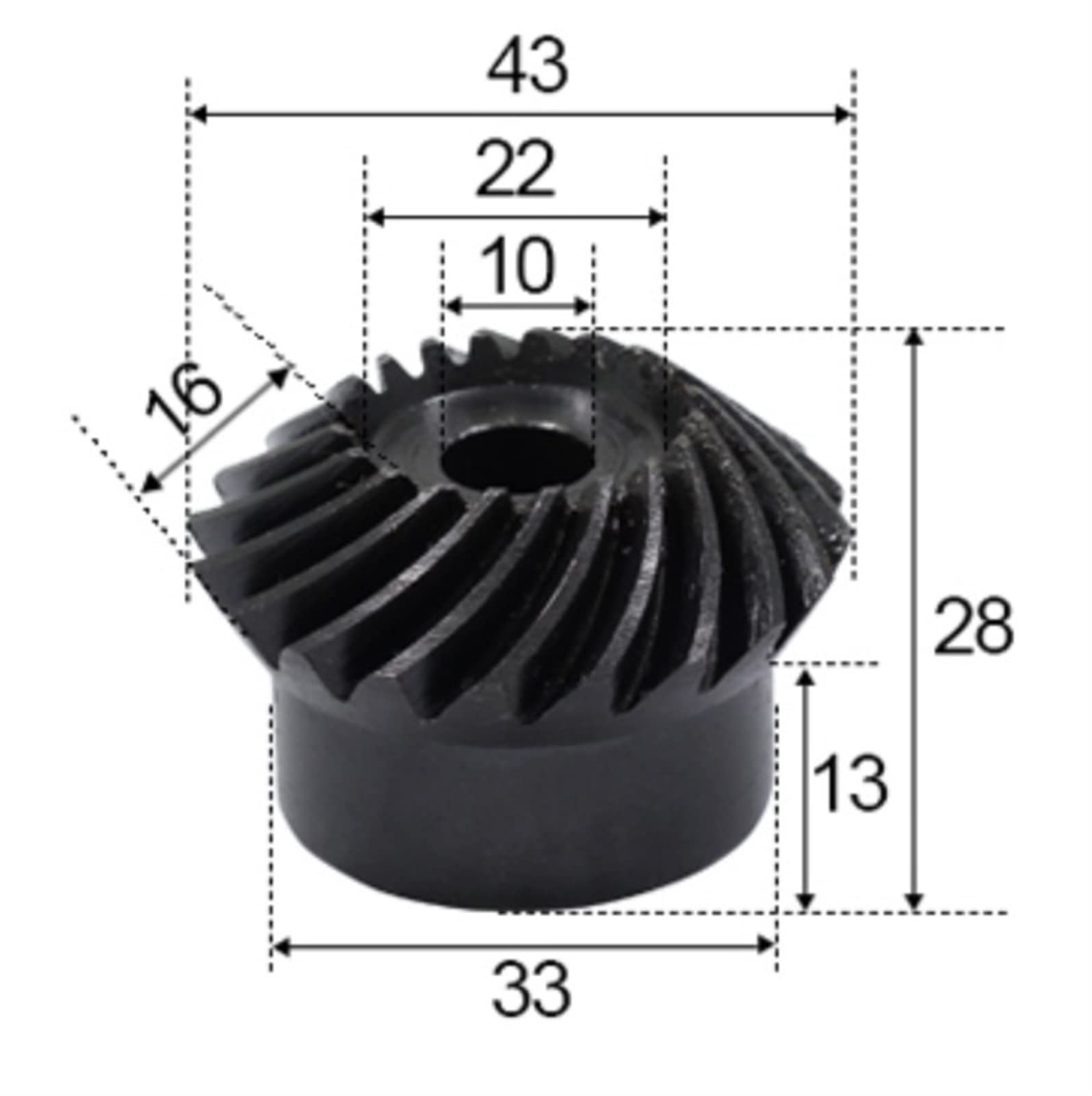 Mitra a gradini 2pcs 2 modulo 20 Denti ingranaggio Conico elicoidale 10mm Foro Interno ingranaggio Conico a Spirale 2M 20T ingranaggio Conico smussatura a sperone