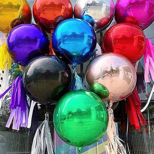 Image of PartyWoo Red Foil Balloons 6pcs Large Round Giant Jumbo 4D Balloons