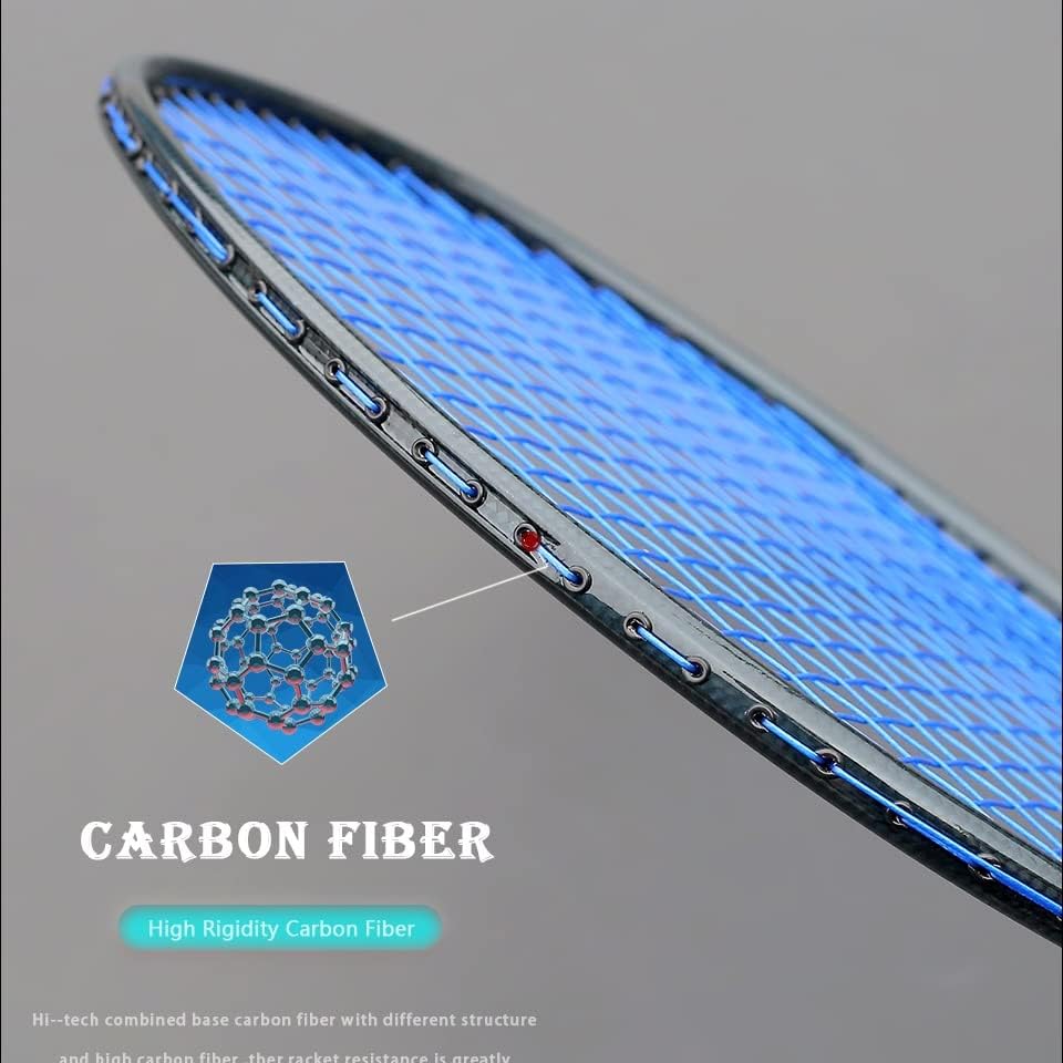 Miniatura 5 de GGRBH - Raquetas profesionales de bádminton tejidas de carbono completo, con cuerda, peso ligero, 4U, 82G, G5, 22-32 libras, con bolsas, deportes de