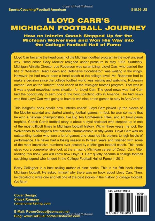 Miniatura 2 de Lloyd Carr's Michigan Football Journey How an Interim Coach Stepped Up for the Michigan Wolverines and Won His Way into the College Football Hall of