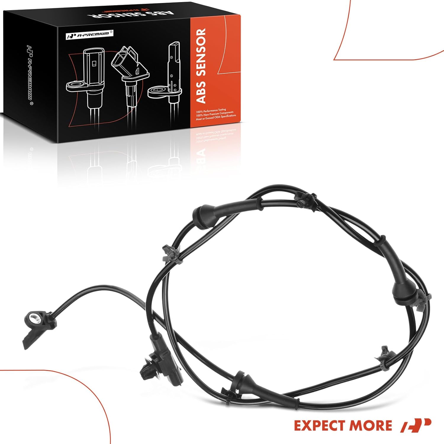 A-Premium ABS Wheel Speed Sensor Compatible with Nissan Models - Altima 2007-2012, Maxima 2009-2014 - Rear Left Driver Side, Replace# 47901-ZX70A, 47901-9N00A