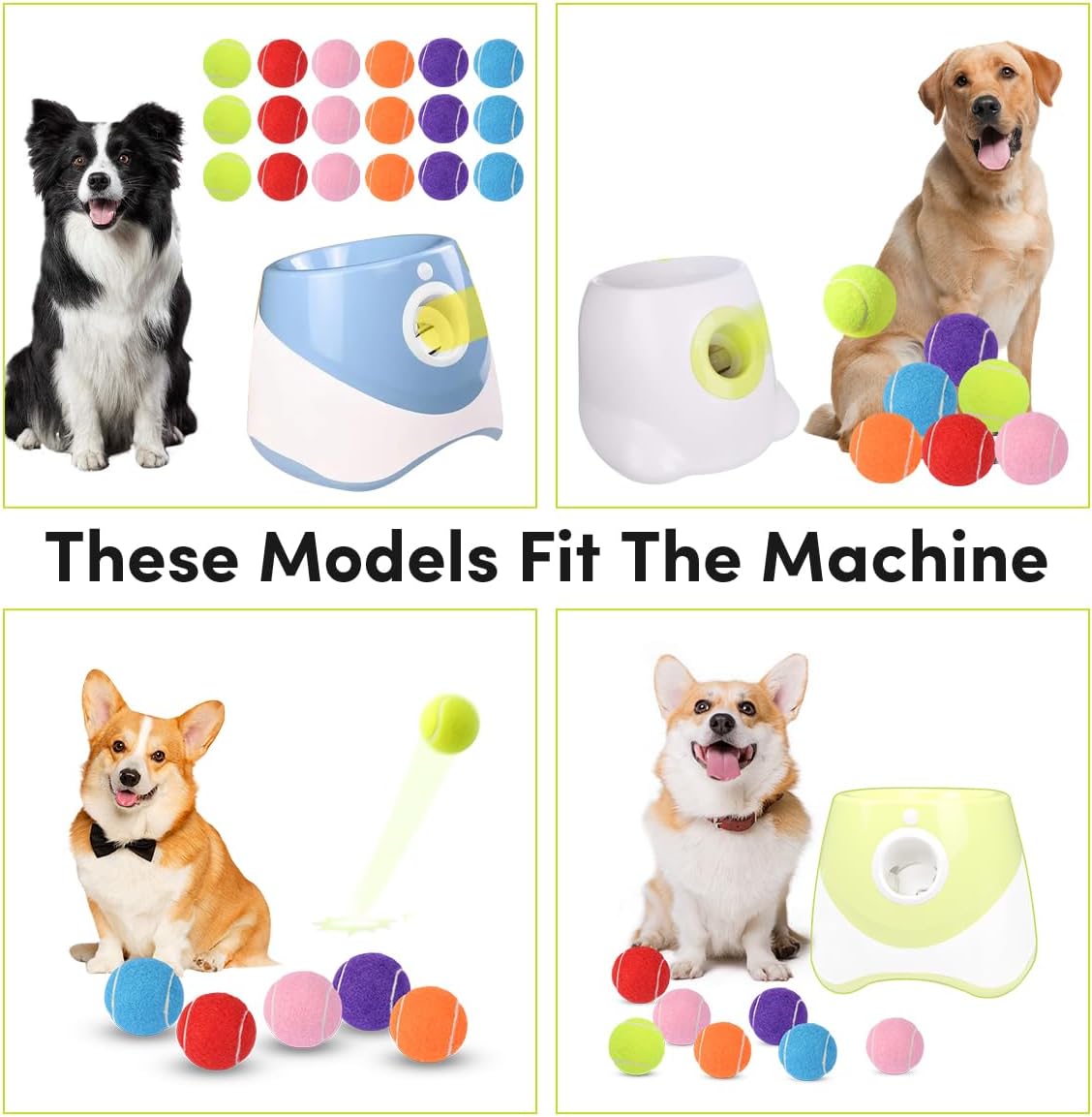 ZIYIZE Mini Tennis Balls, 6 Pack 2 inch Dog Tennis Balls, Easy Catching Pet Playing Ball for 2 inch Dog Ball Launcher Colour Mixture
