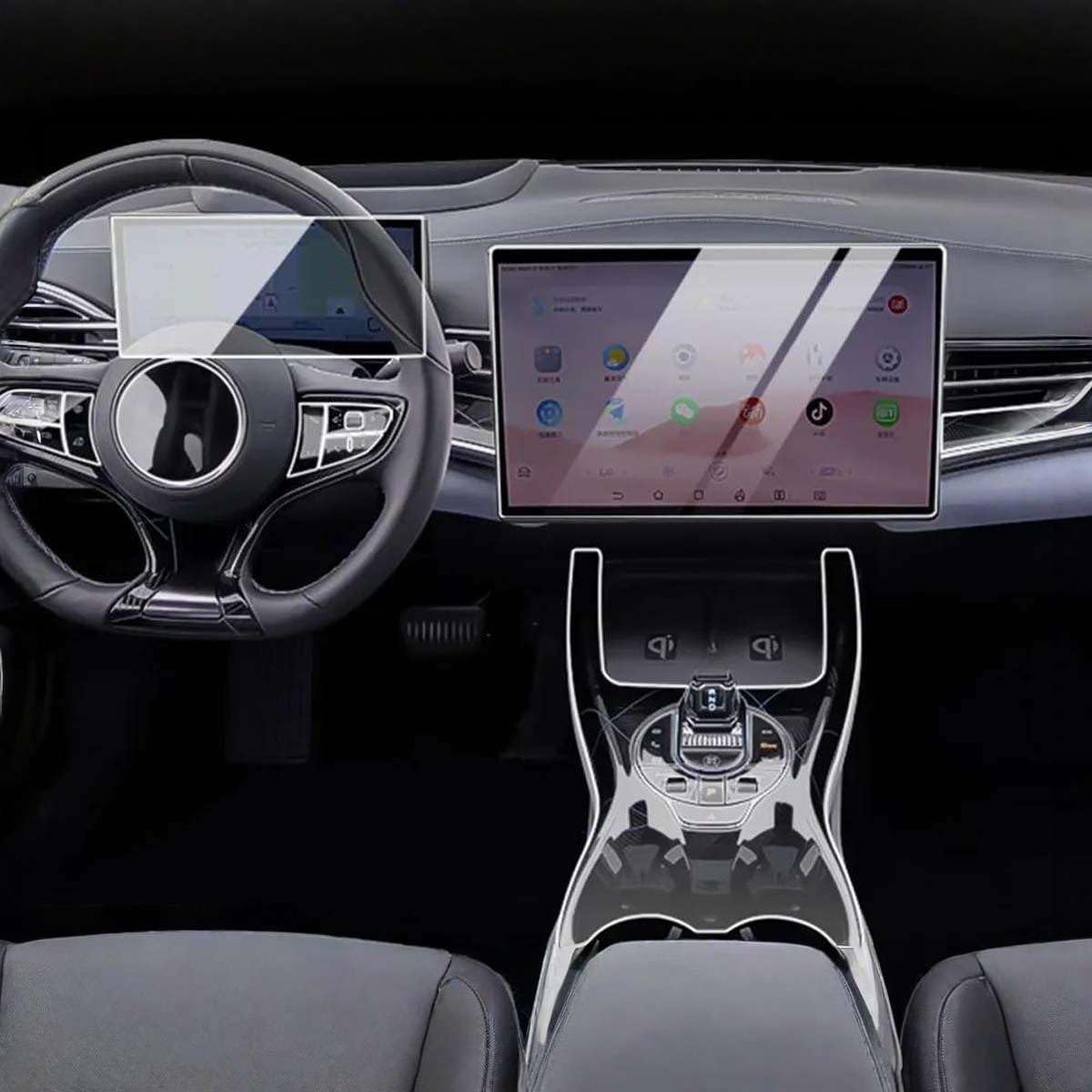 Car Interior Center Console Media Dashboard Navigation TPU Protector Film Anti-Scratch, for BYD Seal EV 2023-2025 Accessories