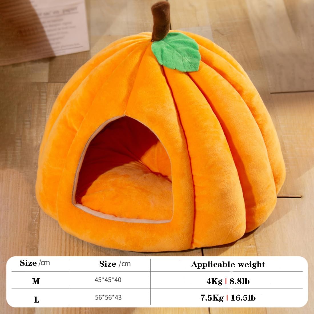 review Pumpkin Cat Bed, Cute Pumpkin Shaped Cat Tent with Removable Cushion, Suitable for Kitten Cats Small Dogs (Orange, S:14.9 * 14.9 * 12.5in)