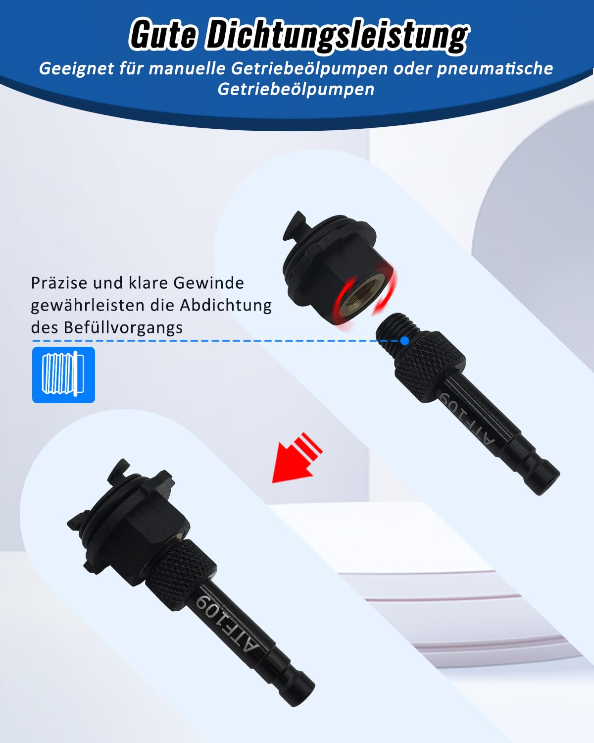 Automatikgetriebeöl Einfüllgerät Fülladapter Kompatibel mit VW Audi CVT DSG BMW Benz 722.9 Skoda Nissan Ford usw., 26-teiliges ATF Befülladapter Ölwechsel Werkzeug mit Absperrventil