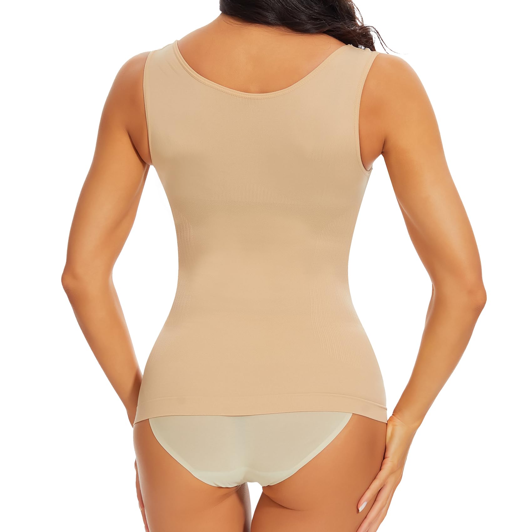 Joyshaper Shapewear damski podkoszulek top pod biustem Body Shaper Tank Tops bezszwowe wyszczuplające brzuch podkoszulki z szerokimi ramiączkami modelujące topy na ramiączkach Camisole koszulka