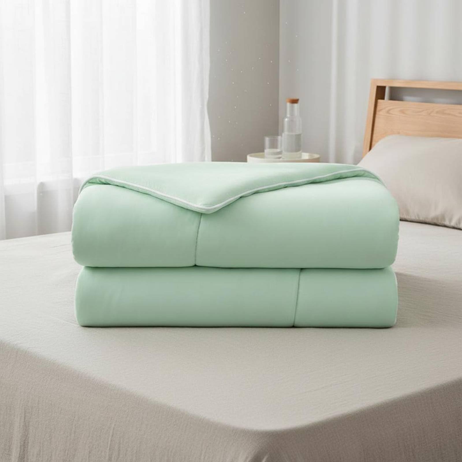KESOTO Fresca Ligera Cobija Transpirable con Tejido Suave de Nylon y Spandex para Dormir en Verano Siestas Dormitorios Cálidos Áreas Acondicionado Uso Diario, Gris, Queen 229x229 Cm
