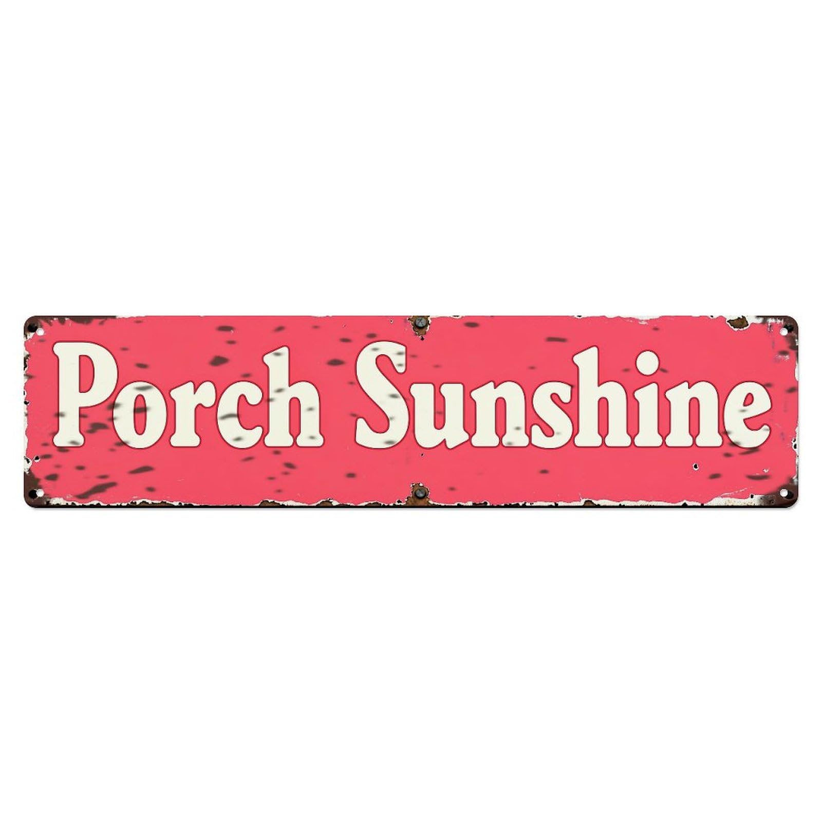 Jdyaojiesheng Vintage Porch Sunshine Pattern Print Sign Tin Sign Retro Metal Wall Decor Metal Poster, Home Bar Garage Farmhouse Cafe Wall Art Decoration 4X16inch