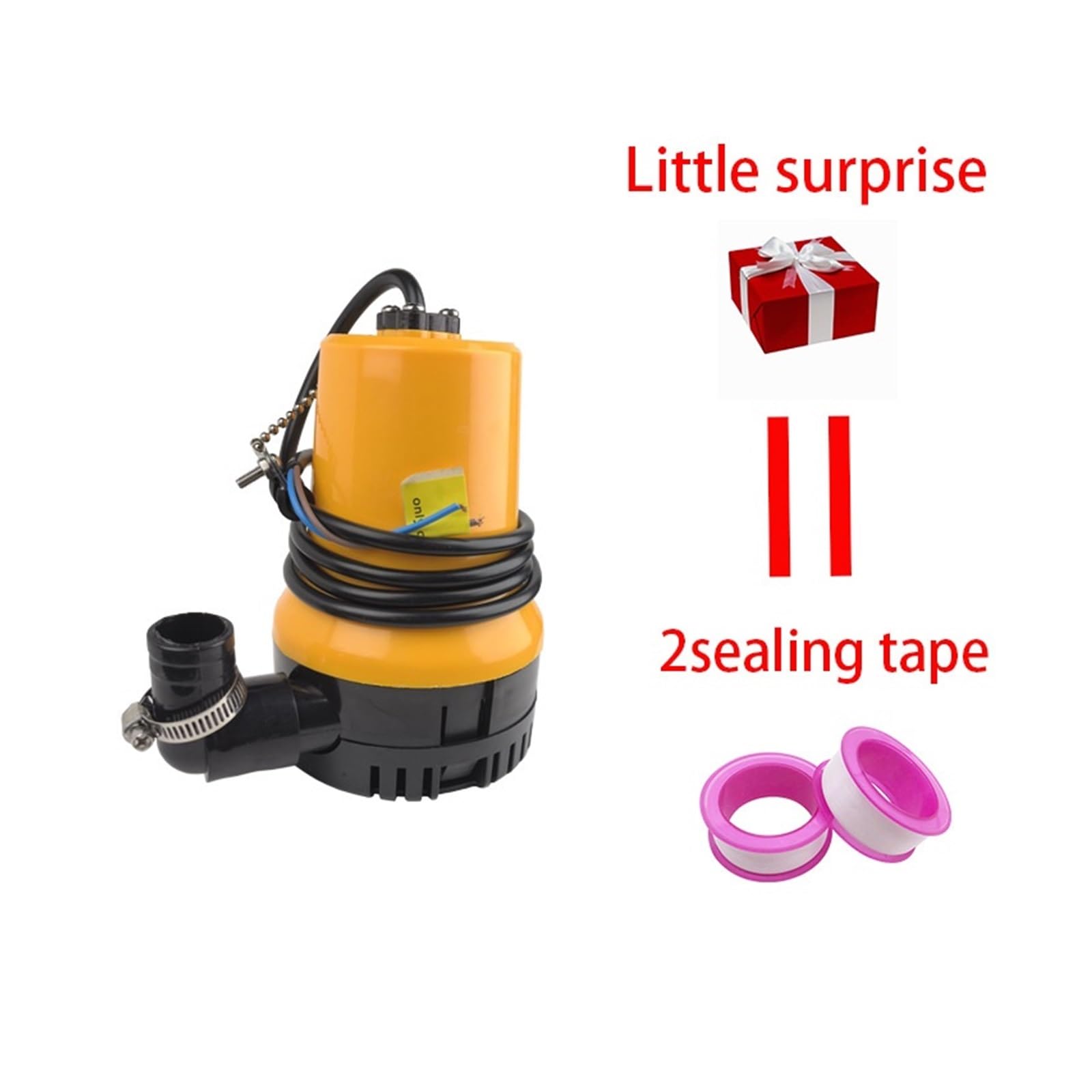Pompa Sommergibile Da 4500 L/h, Micro CC 24 V, For Acqua A Batteria, Di Drenaggio In Plastica For Acquario Drenaggio Ad Alta Efficienza(Yellow)