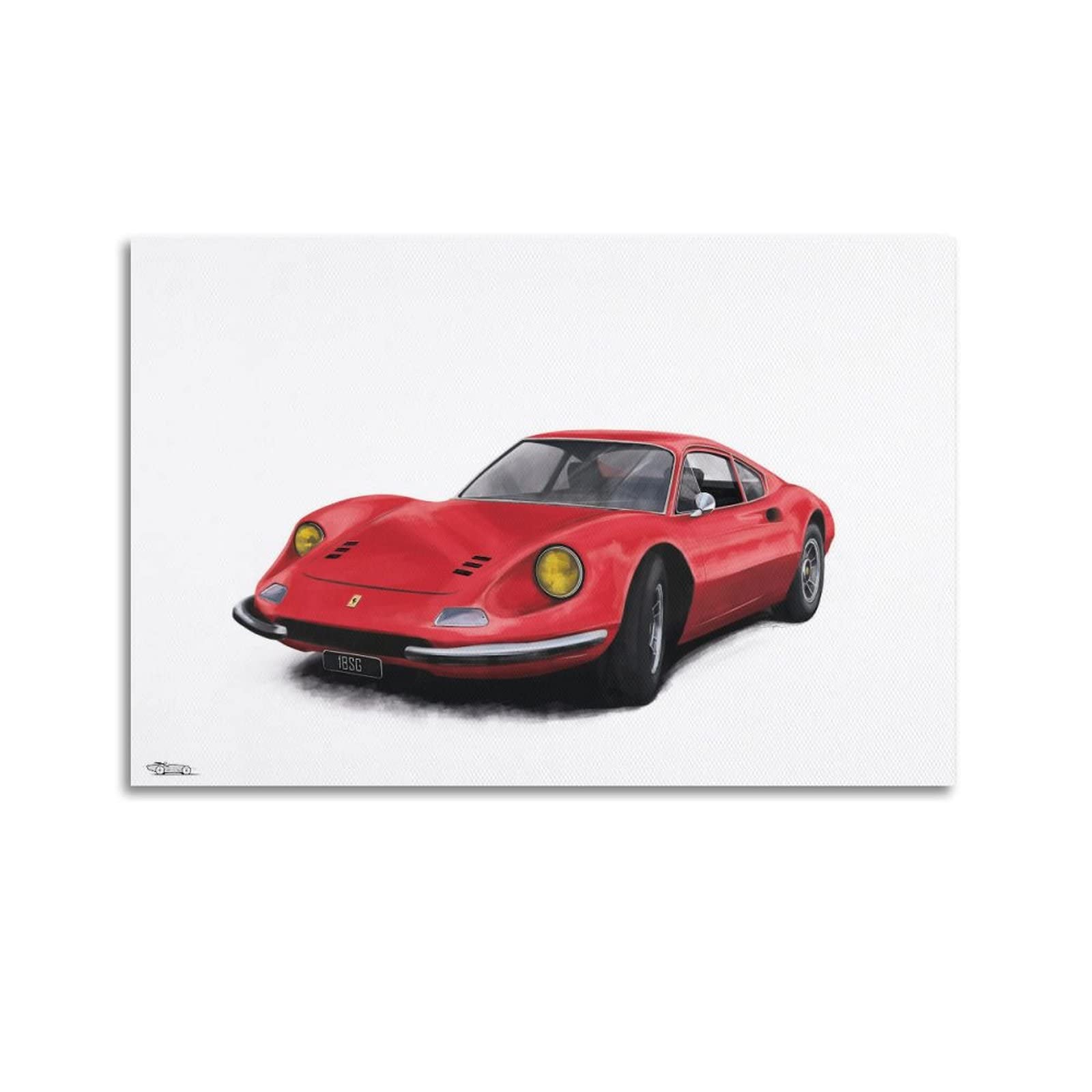 Supercar Poster for Ferrari Dino Race Car Sport Car Decorative Painting Canvas Wall And Art Picture Family Bedroom Decor 12x18inch(30x45cm)
