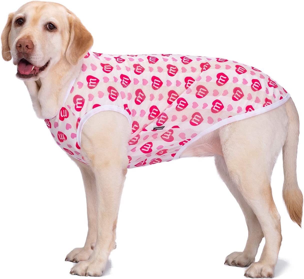 Pet Summer T-Shirt Breathable Jumpsuit Pajamas,Dog Anti-Hair Apparel Onesie Sunscreen Cooling Clothing,Vest Suitable for Large Medium Dogs_38/7XL(Red Heart)