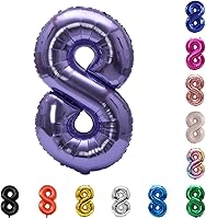 Vista 48 de YPSelected Globo de aluminio grande de 32 pulgadas con número de helio, cumpleaños, boda, fiesta, 0-9 (azul bebé, 2)