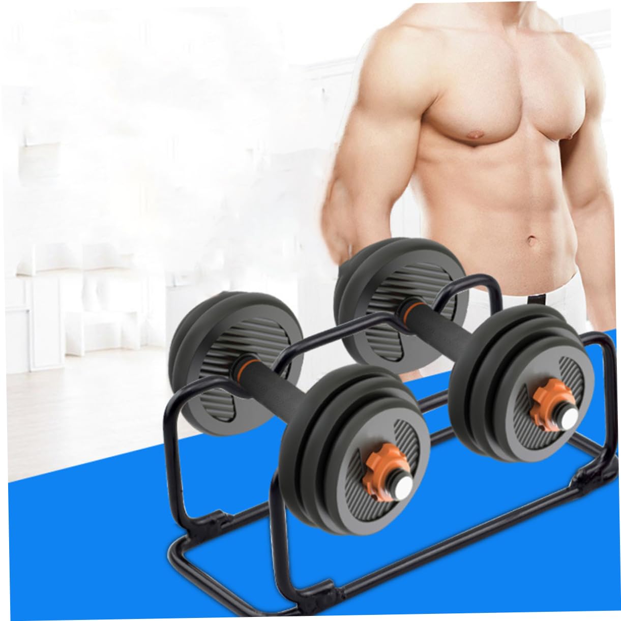 Support pour Haltères en Fer Noir, Rack Vertical de Rangement | Modèle, Base Antidérapante, Design Soigné, Réduit les Risques de Sécurité