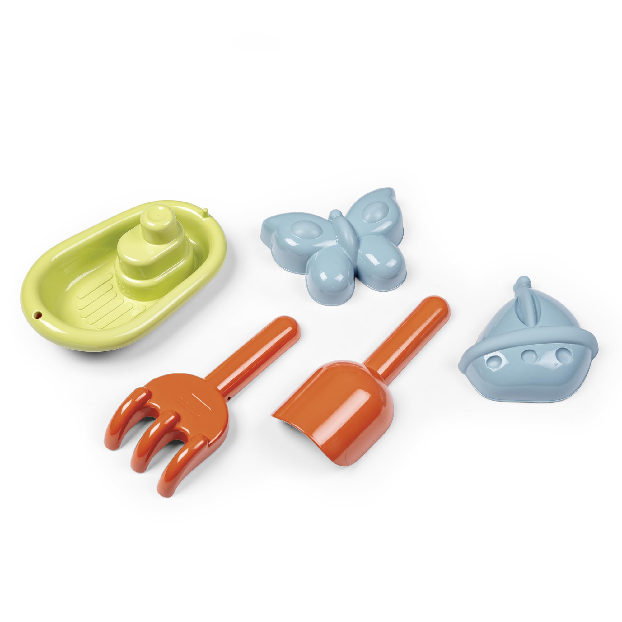 Smoby Life - Tavolo con Sabbia e Acqua - 2 vassoi Rimovibili, Paletta, rastrello, Barca, formine per Sabbia - Giocattolo per Uso Esterno - Materiale Riciclato - dai 18 Mesi - Prodotto in Francia
