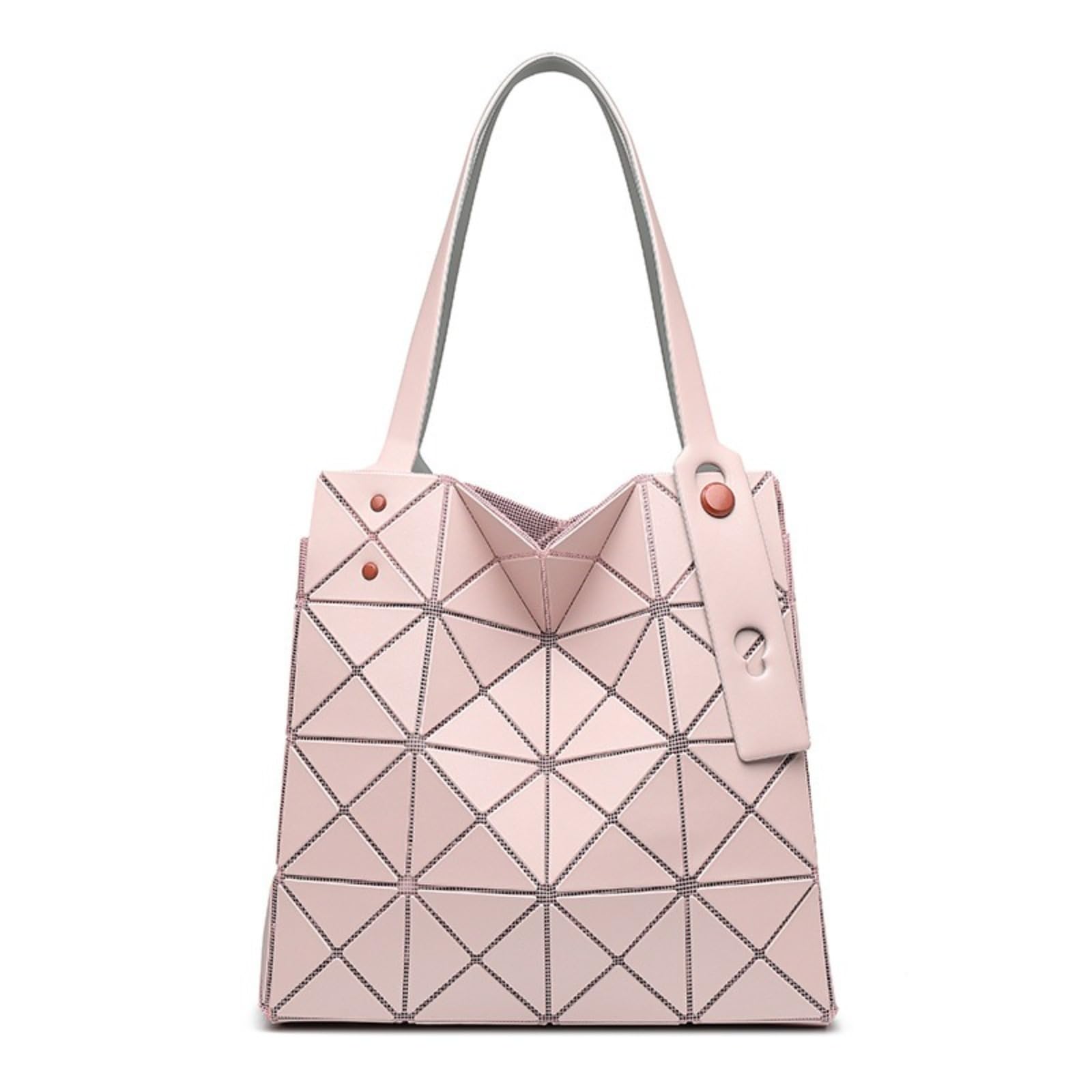 Sac cabas d'été en losanges géométriques rose irisé chic - 8