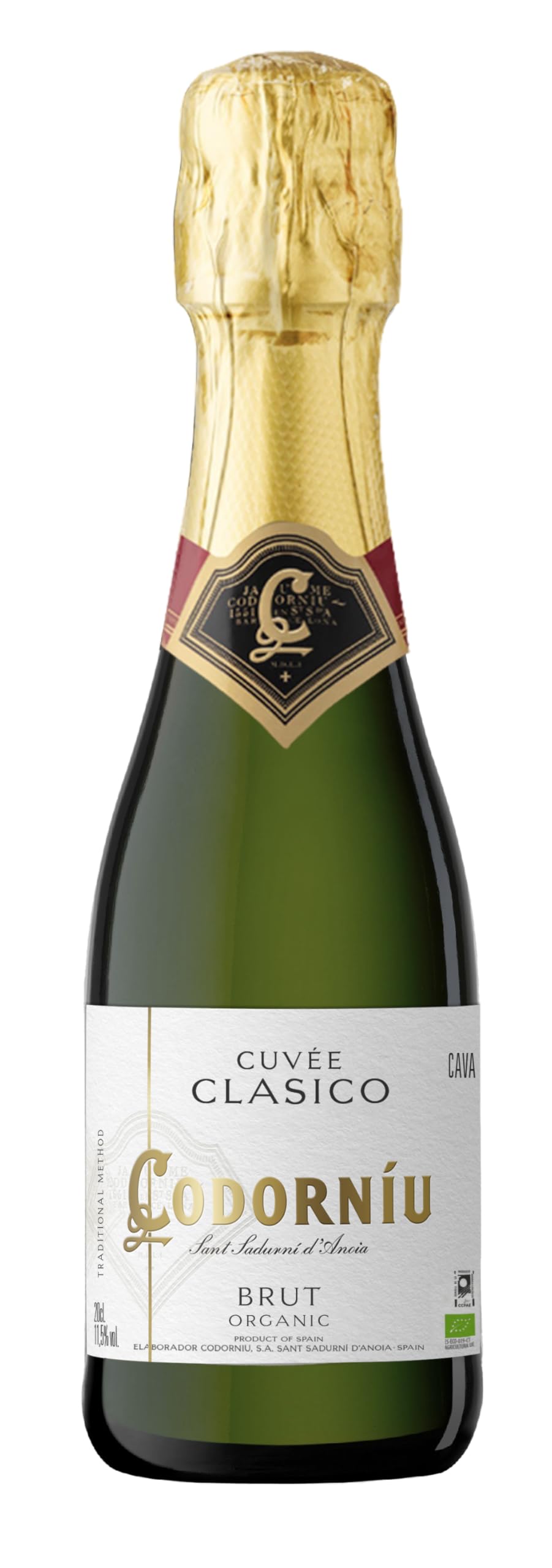Codorníu Clásico Organic Cava – 3x20cl - 11% ABV