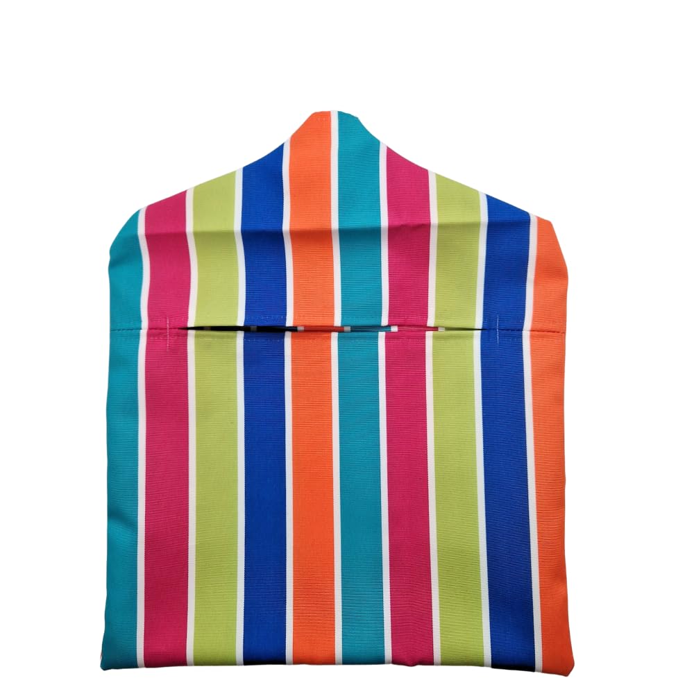 Jolee... Fabrics Water Repellent Peg Bag for Washing Line with Hanger, Outdoor Fabric Iron Peg Bag for Water Resistance and Durability (Multi Colour Stripes)
