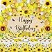 Sunflower Birthday Party Decoration Pack, 111 Pcs Baby Shower Party Supplies Wedding Decors (including Sunflower Backdrop, Tablecloth, Artificial Sunflowers and A Garland, Cake Topper, Balloon Garland Arch and Kit, Yellow Tissue Paper Flowers and Fans) (yellow)
