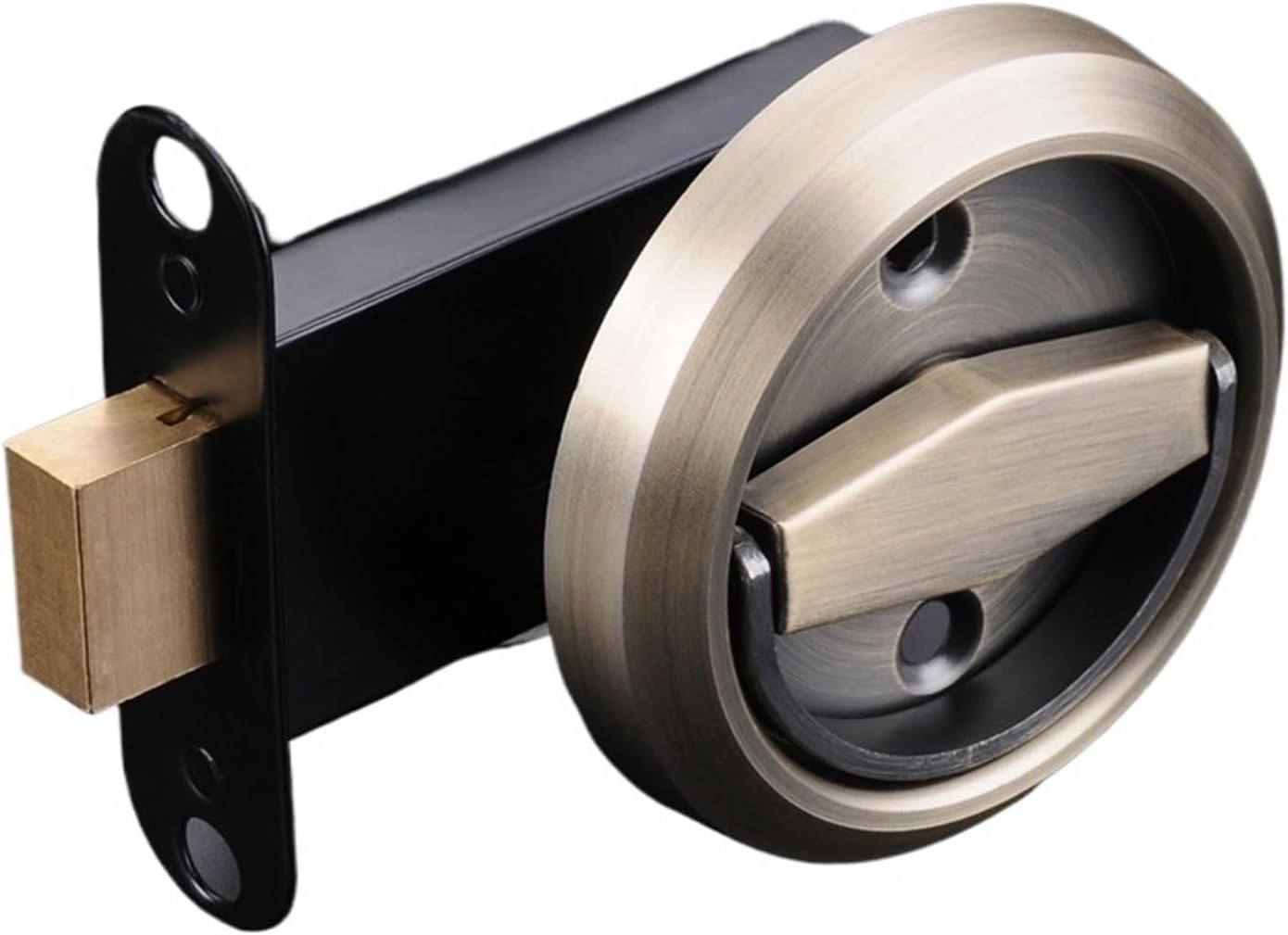 Lock Handle Stainless Steel 304 Recessed Invisible Safety Hidden Door Locks Cabinet Pull Fire Proof 1-2 Sides Locker(Double-Lock A)