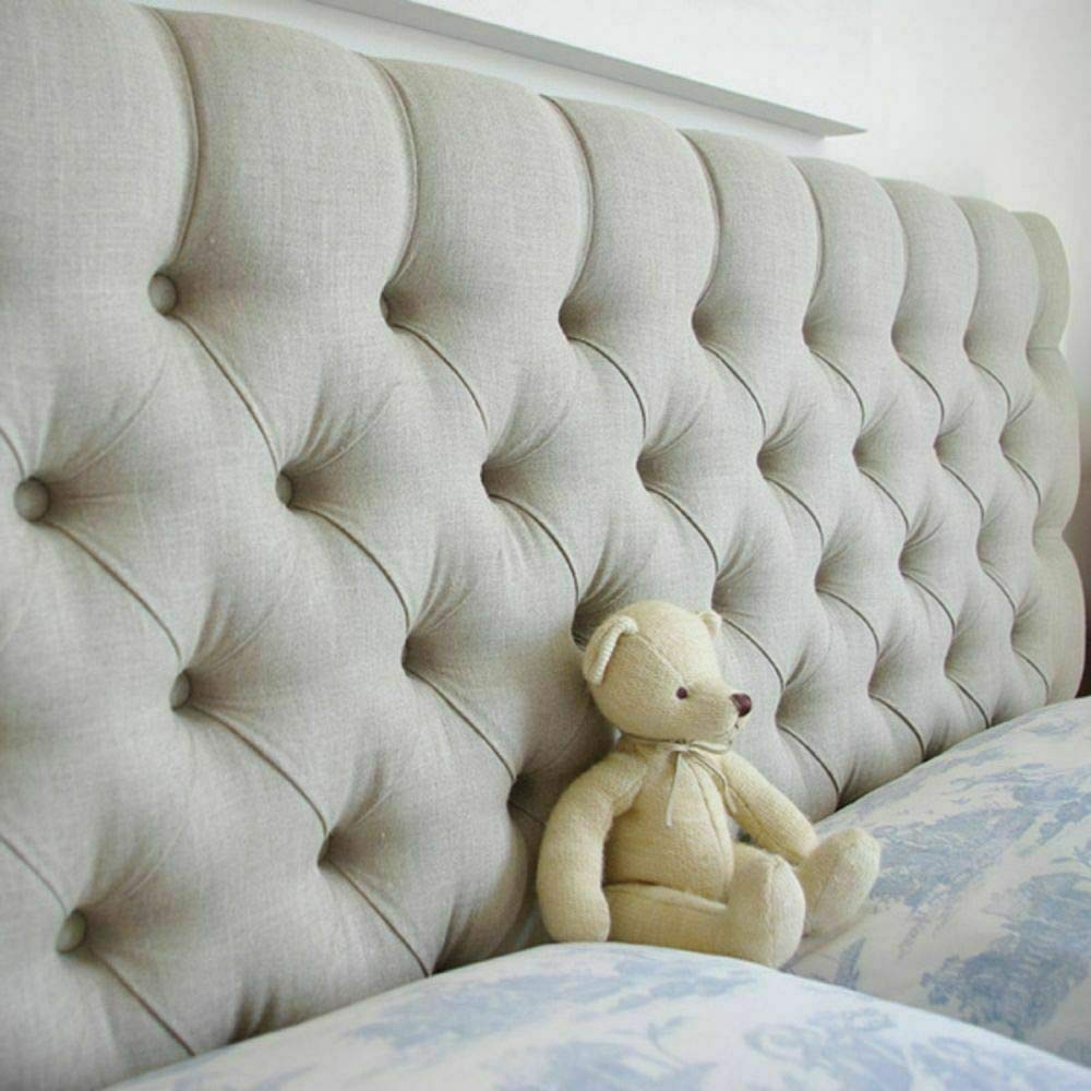 Spring Well Beautiful Design Chesterfield Buttoned Bed Headboard in Turin Fabric Height either 20" or 26" (4ft 26" Height, Duck Egg)
