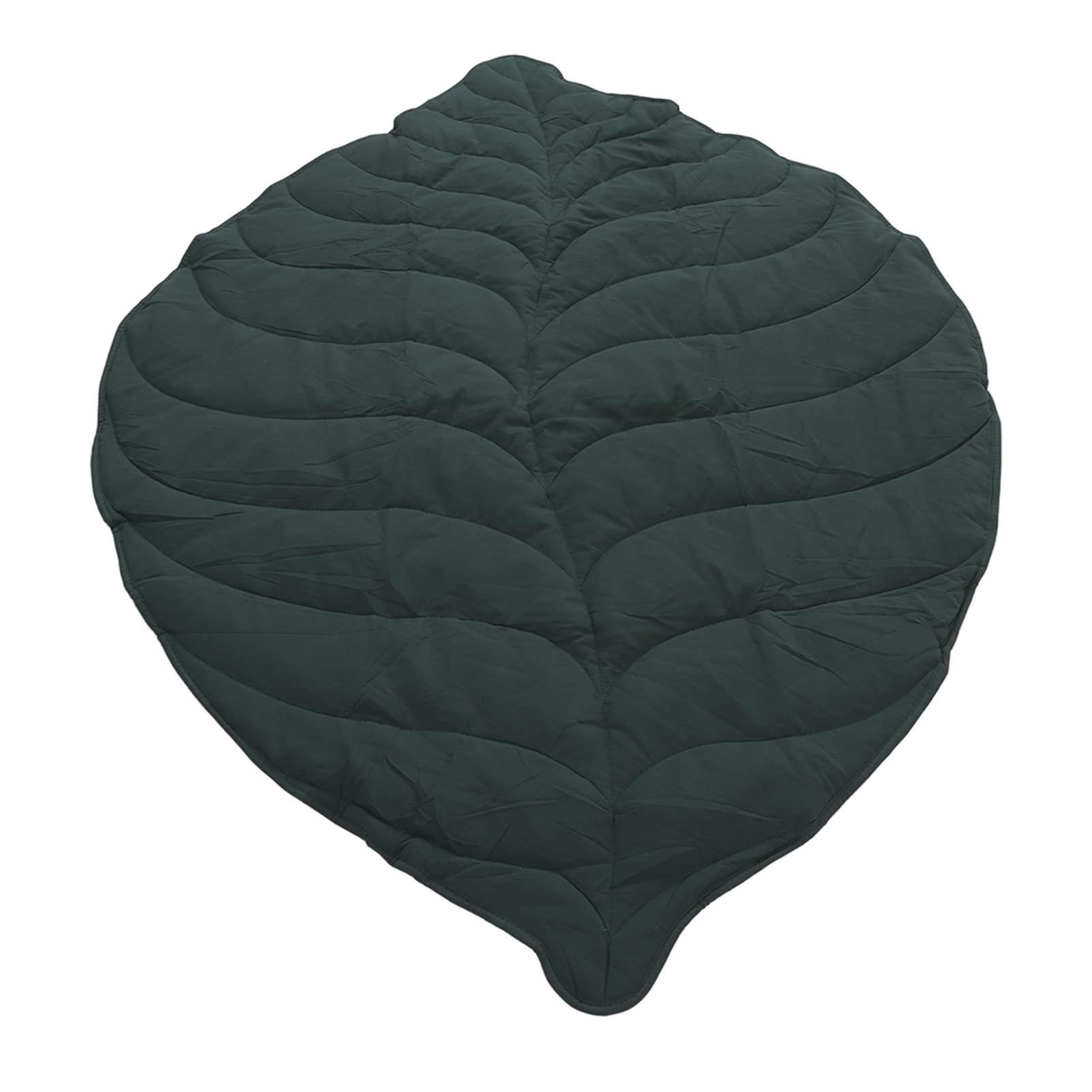 BlattföRmiger Teppich Spielmatte Kreative Blatt-Spielmatte Erker-Bodenmatte Baby-Klettermatte Kinderzimmer-Dekoration (Grün)