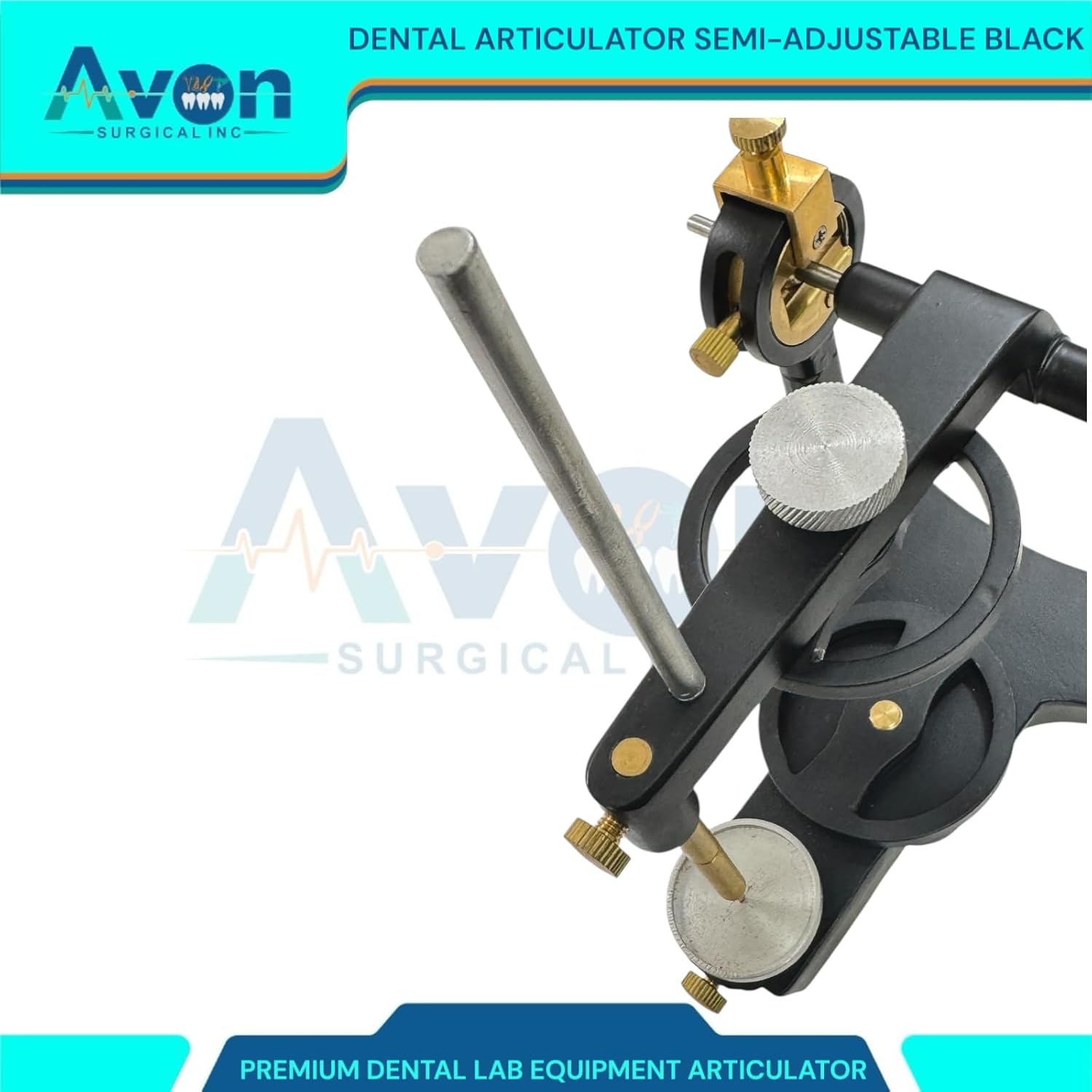 Precision Dental Laboratory Semi-Adjsutable Articulator Device (Black) Dentistry Lab Student Tool