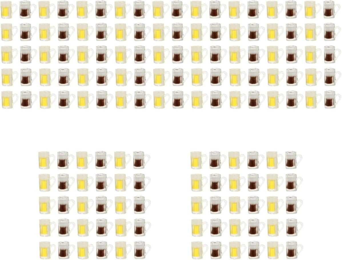 Toddmomy 150Pcs Miniature Resin Beer Mugs Dollhouse Beer Models DIY Craft Supplies for Doll Display Scrapbooking and Home Decor