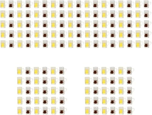 Toddmomy Adornos para tazas de té, 150 piezas de cerveza de resina de cerveza, mini tazas de cerveza, tazas de cerveza en miniatura, accesorios