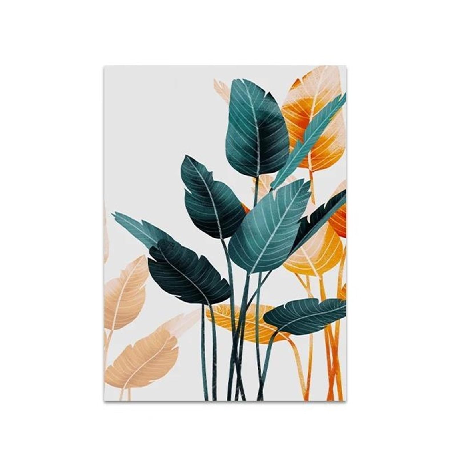 Feuilles plantes de couleur nordique pour raviver un mur blanc et vide de salon