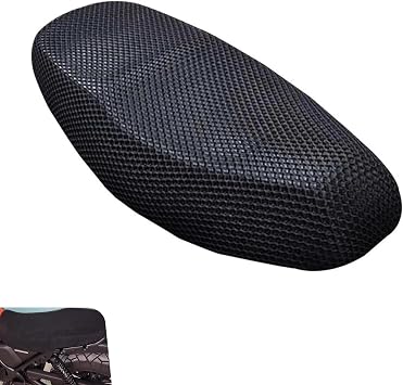 Motorcycle Seat Cover, Spacer Mesh Fabric Ebike Seat Cover, Soft Anti-Slip Cushion Cover, Universal for Dirt Bike,Motorcycle, Scooter L, Black