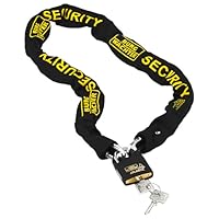 Burg-Wächter Vierkantkette, Set mit Schloss, Kette für Fahrrad, Motorrad, E-Scooter, Gartenmöbel, SKM 6/90, Schwarz, 90 cm