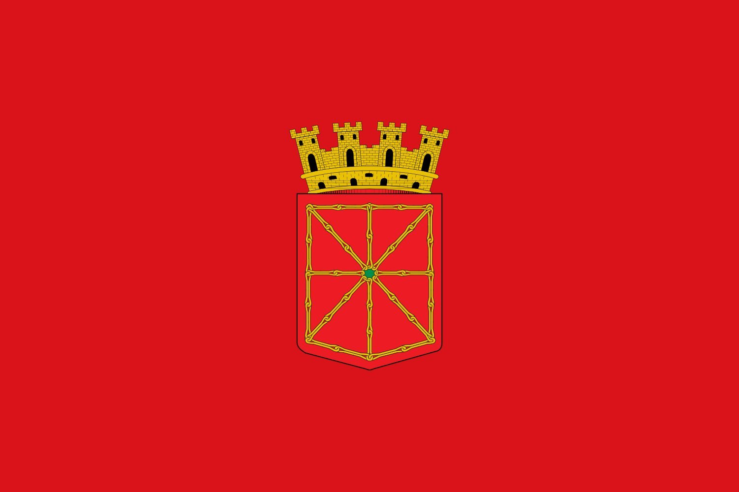 Drapeau Navarra 1931-1937 avec couronne murale grand format en maille bloquée résistante