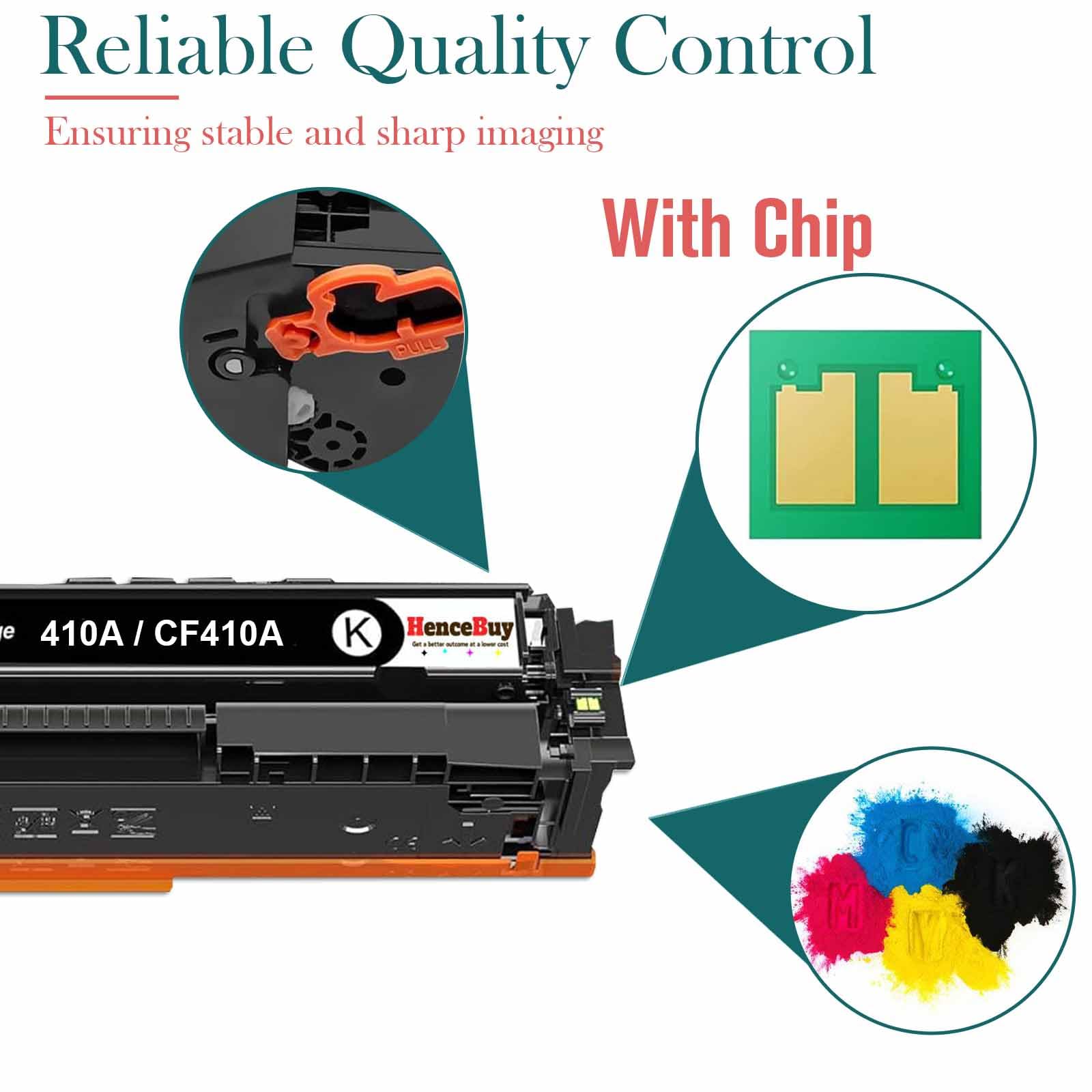 410A Cartucce di Toner Compatibile per HP 410A CF410A 410X CF410X per Color LaserJet Pro MFP M477fdw M477fdn M477fnw M377dw M452nw M452dn M477dw M477 M452 Nero Ciano Magenta Giallo (5-Pack)