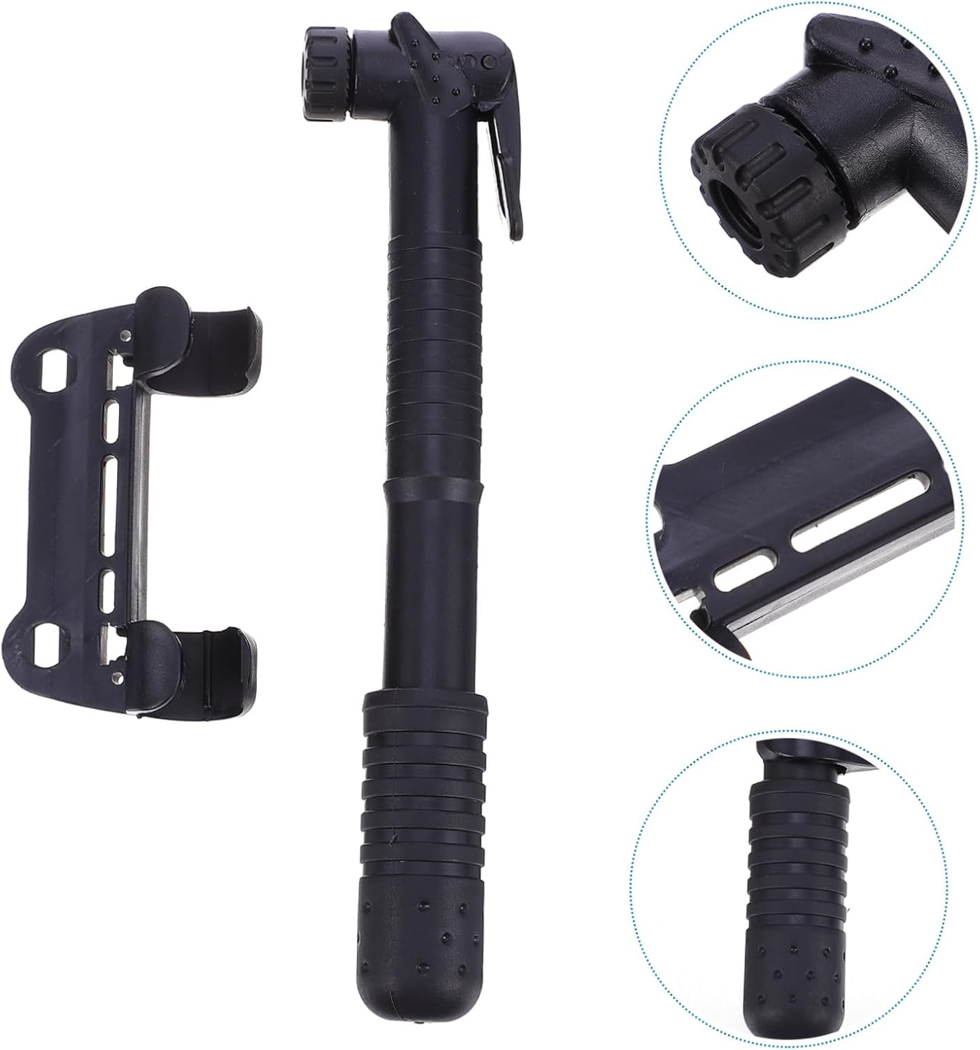 PRETYZOOM Mini Bike Pump Frame-Mounted High Pressure Tire Inflator with Dual Valve Compatibility Black Bicycle Air Compressor Set for Road and Mountain Bikes