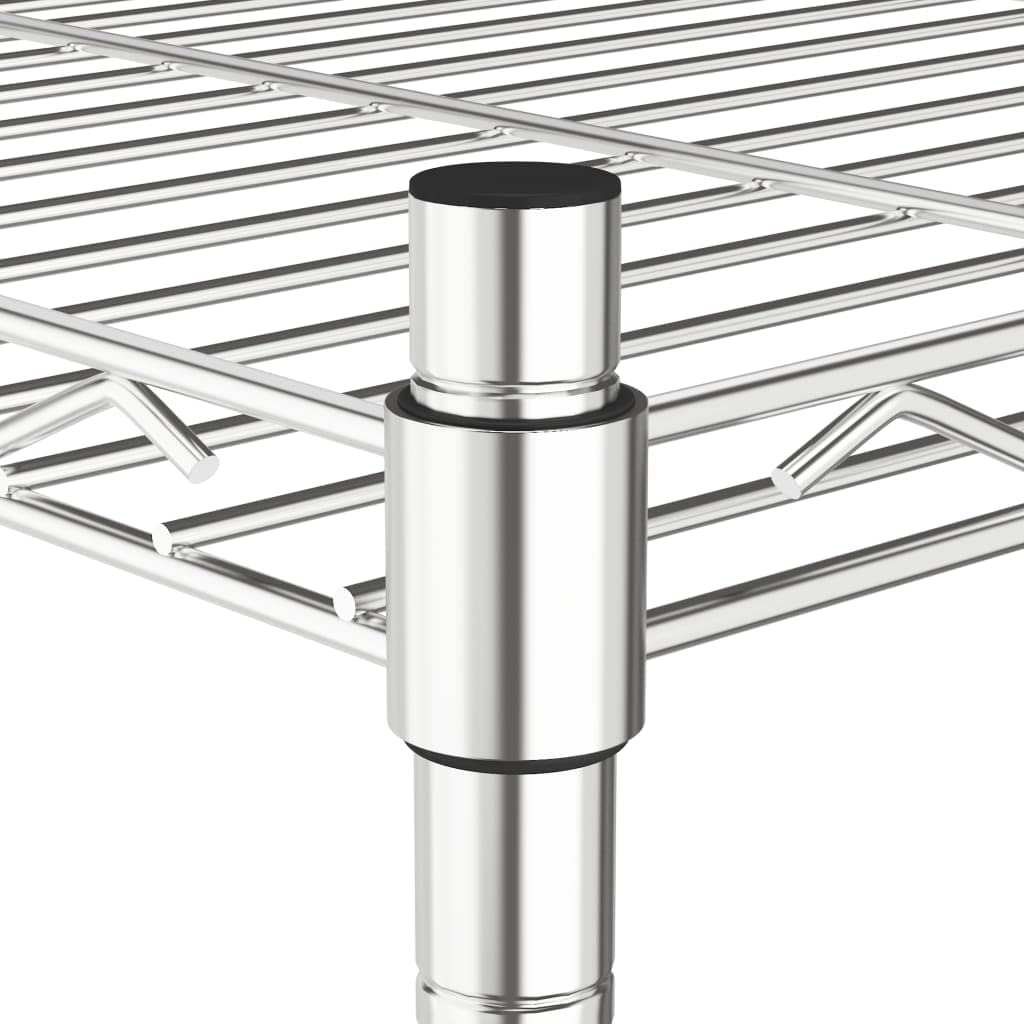 Générique Étagère de Rangement 5 Niveaux Roues 75x35x155 cm Chrome 250 kg,Entreprise & Industrie,Stockage Industriel,Étagères industrielles,324629