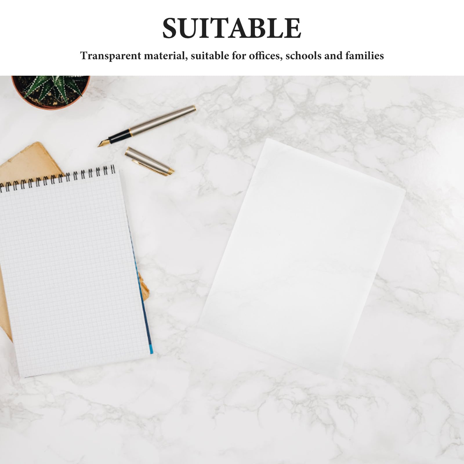 Carpetas transparentes para documentos, tipo L, tamaño A4, con bolsillos para proyectos, fundas de plástico transparentes para oficina y escuela, 50 unidades