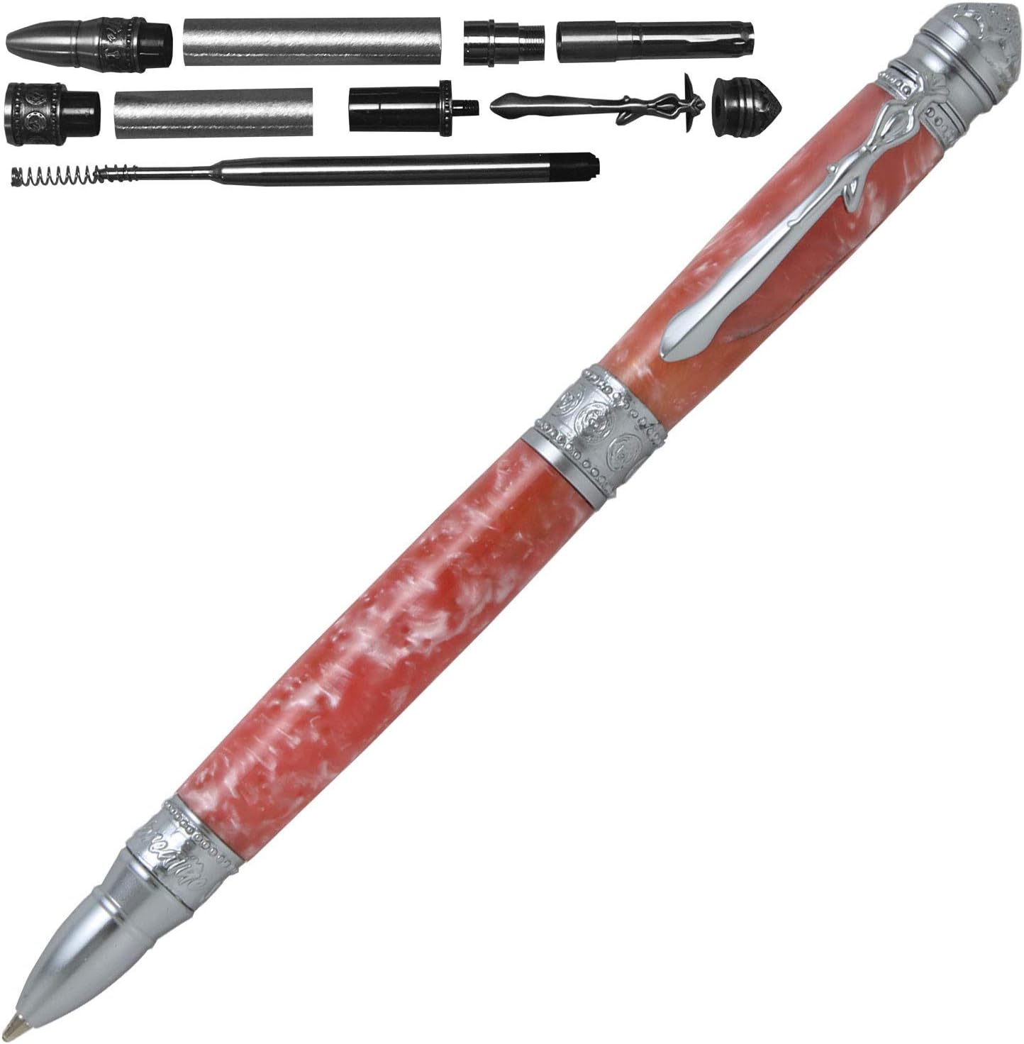 Penn State Industries PKYOGACH Yoga Twist Ballpoint Pen Kit Woodturning Project (5pack, Chrome)