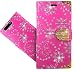 Produktbild FoneExpert® Huawei P10 Handy Tasche, Bling Diamant Wallet Case Flip Cover Hüllen Etui Hülle Ledertasche Lederhülle Schutzhülle Für Huawei P10