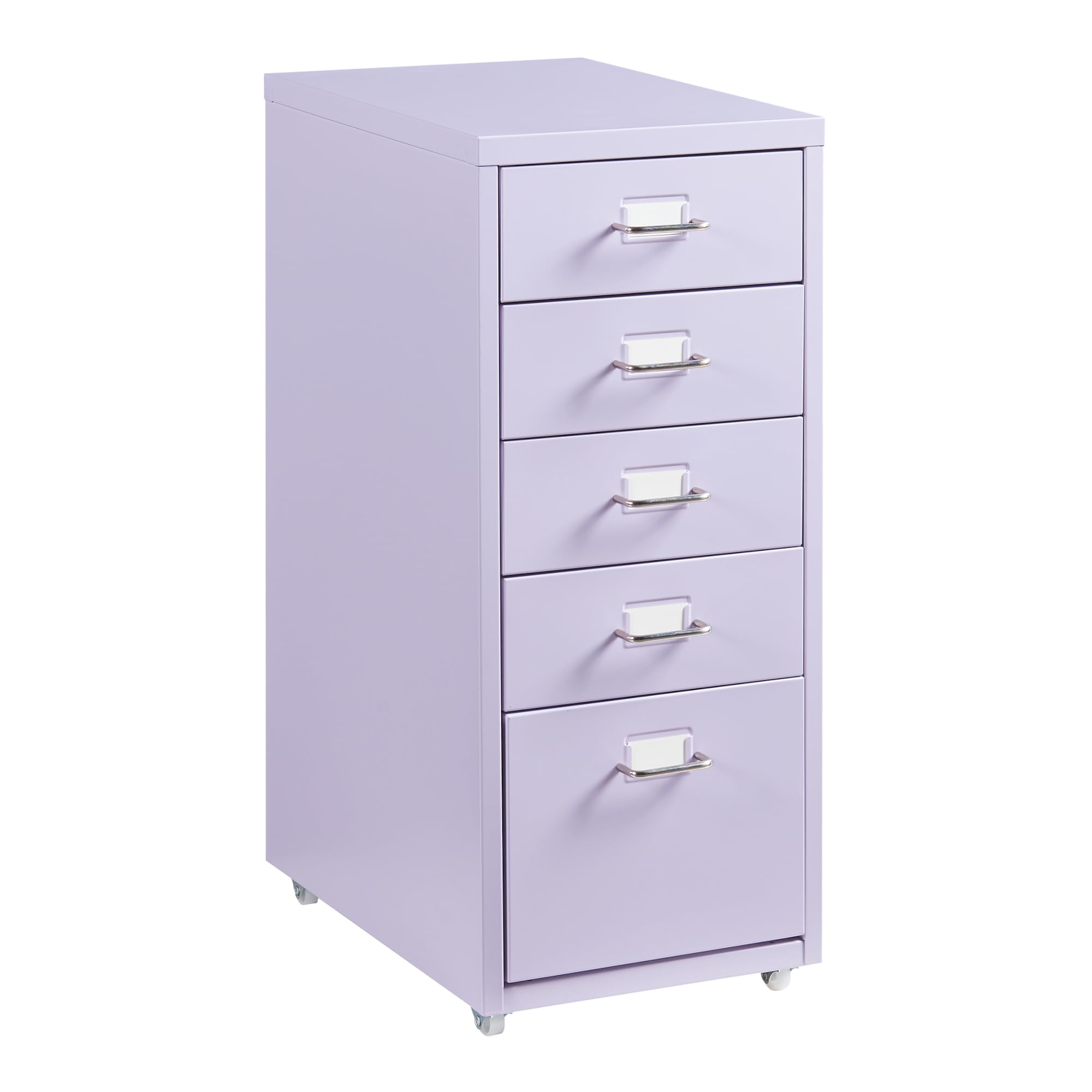 Meuble De Rangement à Roulettes 6 Tiroirs - Armoire Métal Mobile Beige 28x41x69 Cm - Rangement Bureau Et Maison